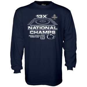 navy long sleeve t-shirt 13x National Champs Penn State Wrestling 2025